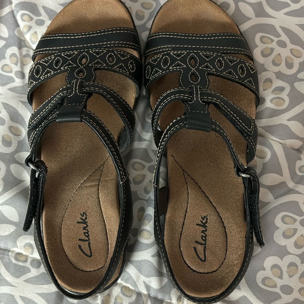 Clark’s  black sandals. Size 7.5 Wide